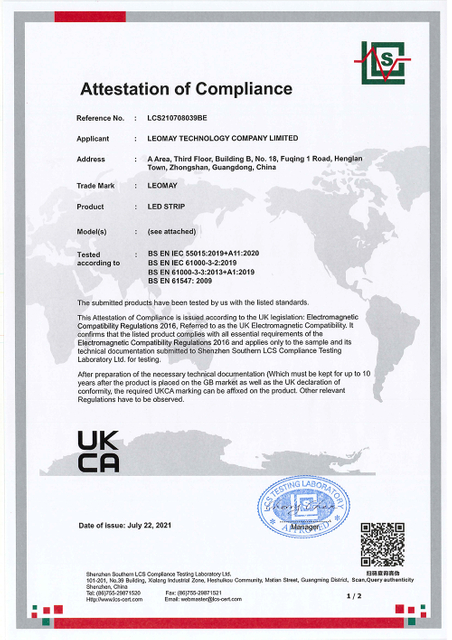 UKCA -Zertifikat