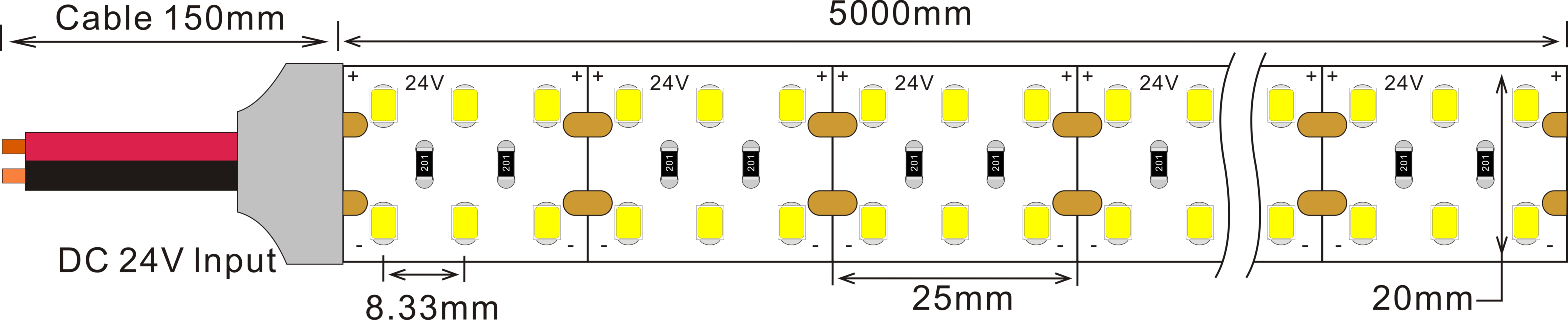 LM2835-WN240-24V-20mm- 双排