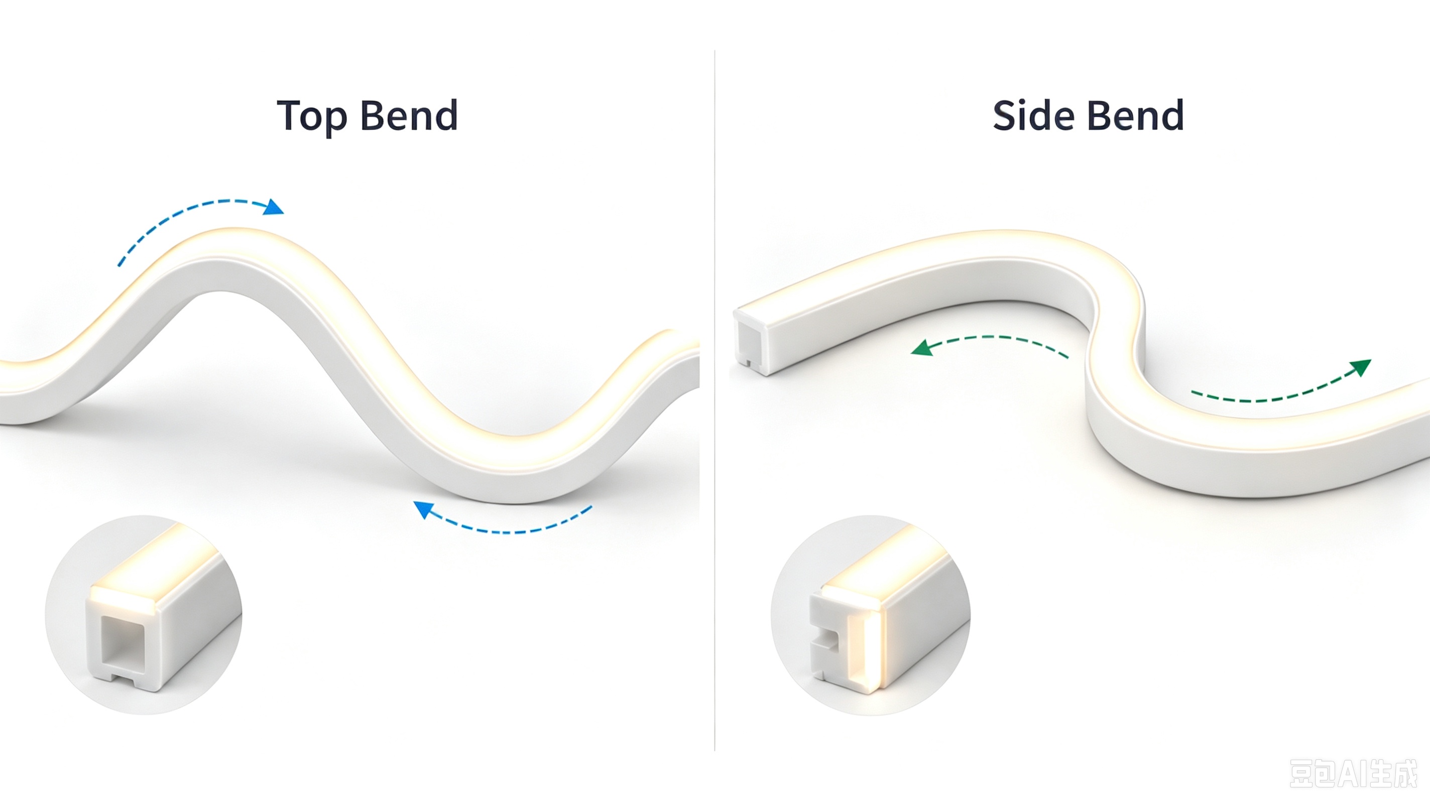Top Bend vs. Side Bend LED Neon Flex: Auswahl für Architekturprojekte