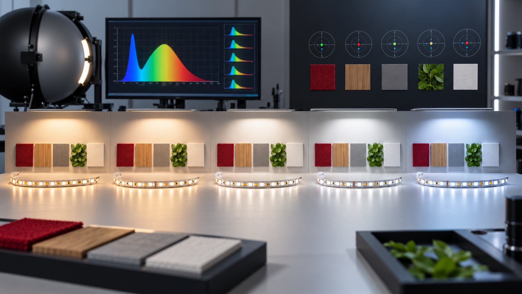Erklärte LED-Streifen-Farbqualität: CCT, CRI, R9, TM-30 und SDCM für kommerzielle Projekte